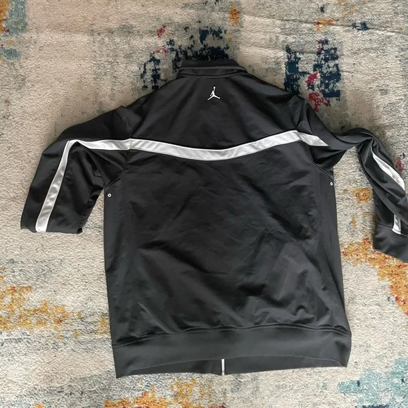 MeAir Jordan Sweater Dark Gray and White Track Jacket - Picture 7 of 11